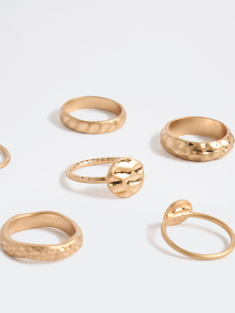 Westside Accessories Gold Multi Stack Rings - Pack of 6
