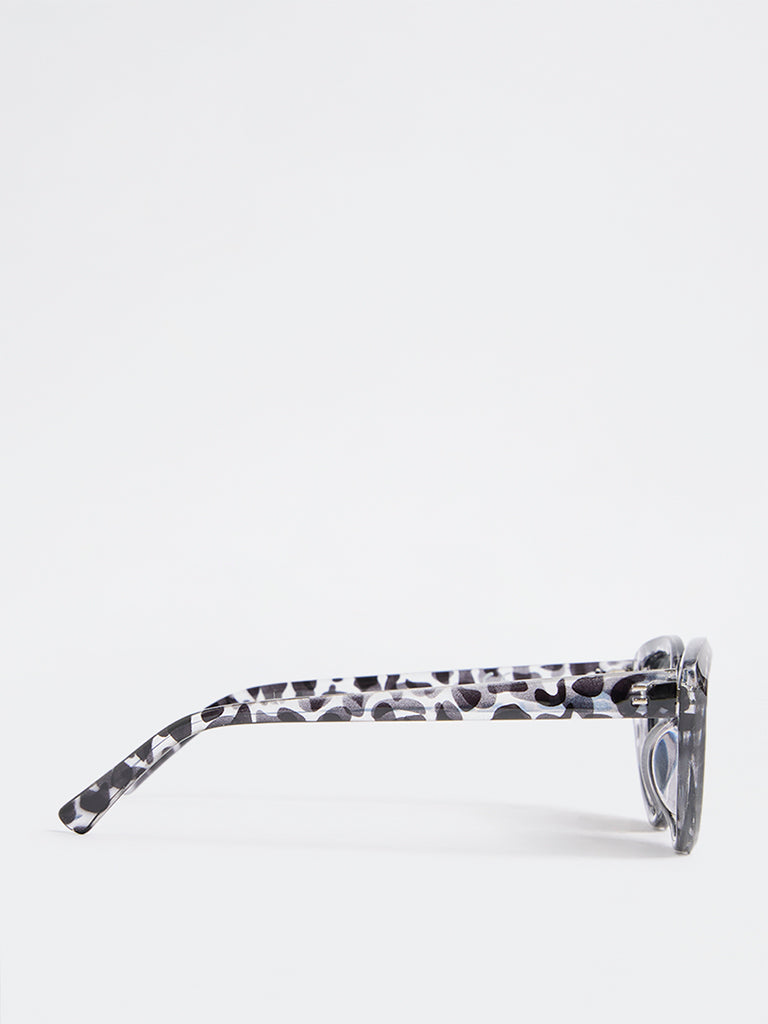 Westside Accessories Black and Grey Printed Cat-Eye Sunglasses with Pouch