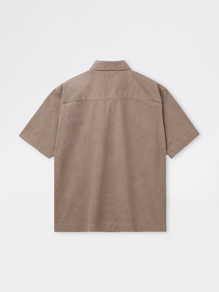 WES Casuals Brown Relaxed-Fit Cotton Shirt