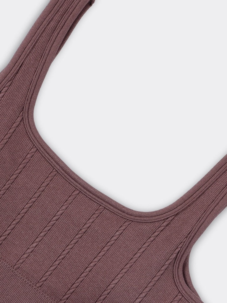 Superstar Dusty Taupe Cable-Knit Seamfree Bra