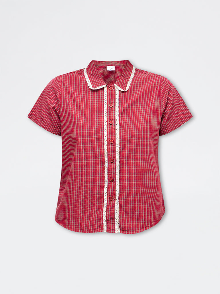 Superstar Red Checkered Cotton Shirt