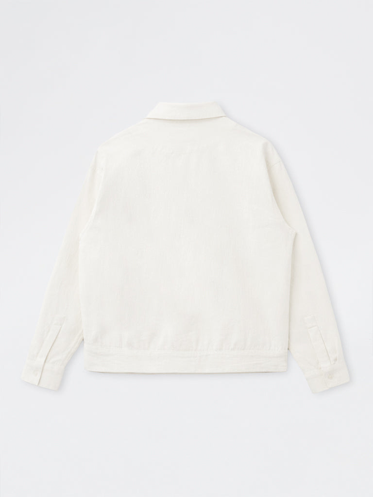 ETA Off-White Floral-Embroidered Relaxed-Fit Cotton Shirt