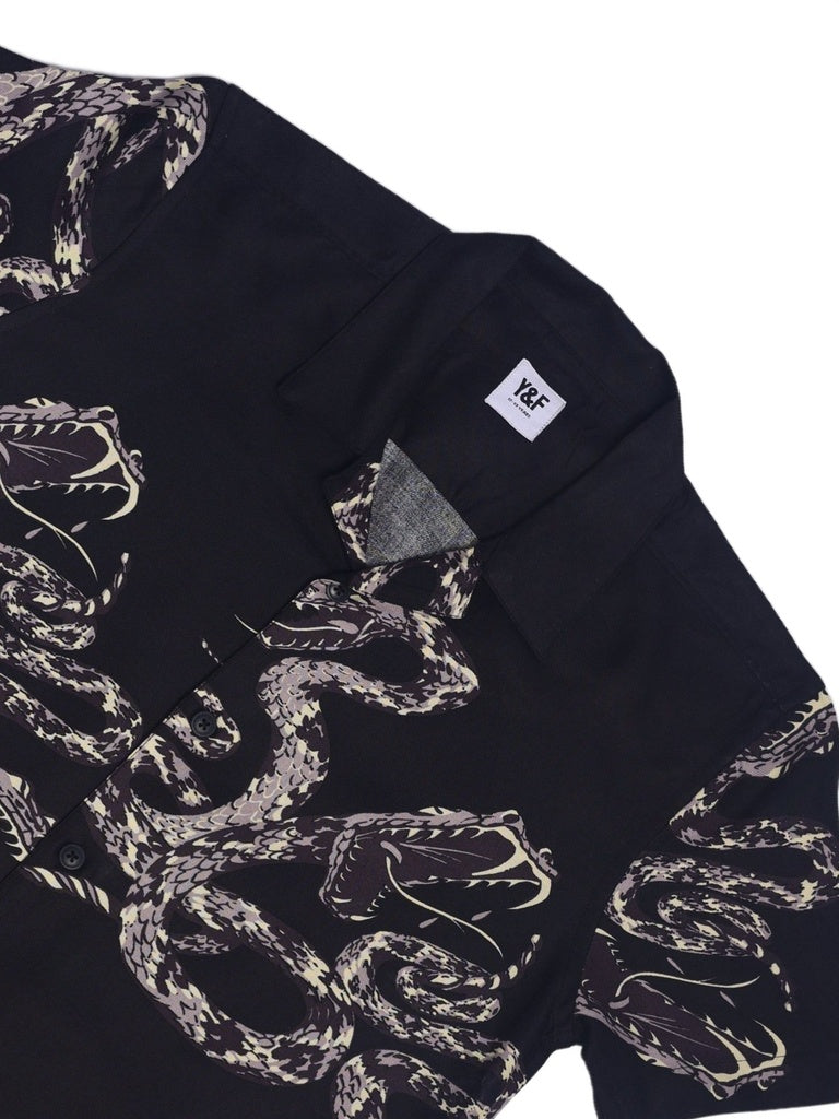 Boys Black Printed Shirt