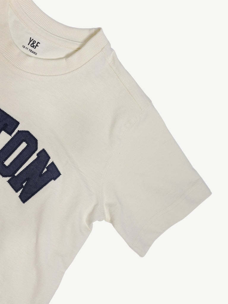 Boys Off-White Boston Graphic Print Cotton T-Shirt