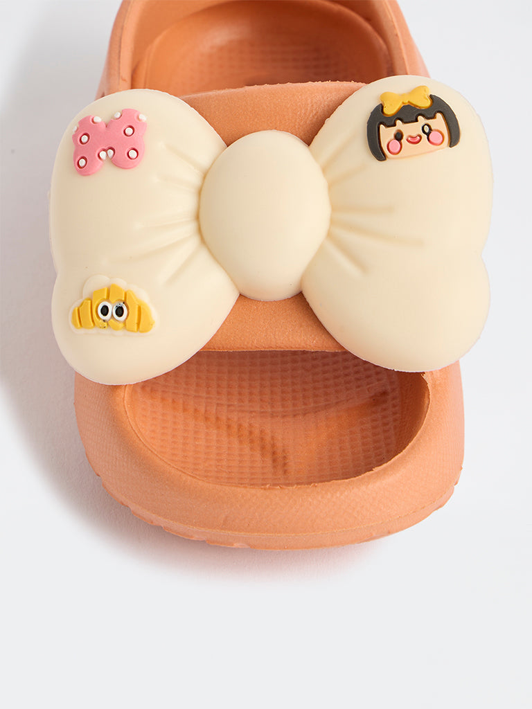 Yellow Peach Bow Detailed Clogs