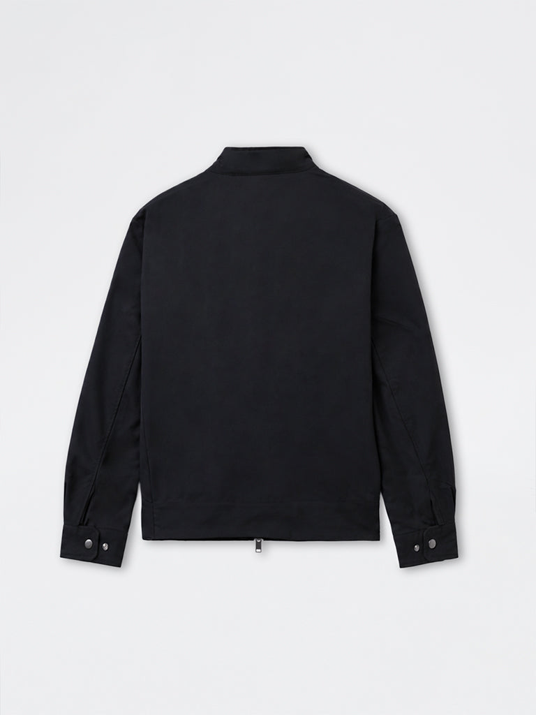 Ascot Black Relaxed-Fit Cotton-Blend Jacket