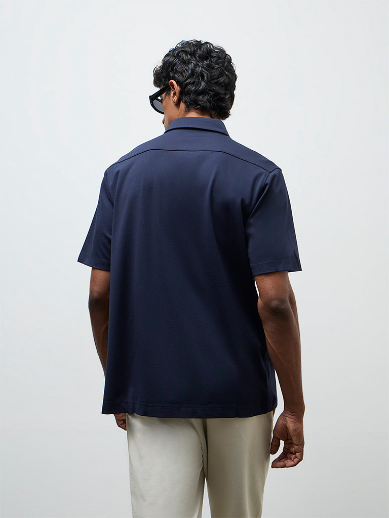 Ascot Navy Relaxed Fit Shirt