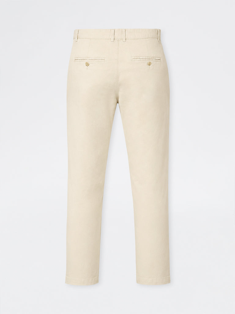 WES Casuals Off-White Slim-Fit Mid-Rise Cotton-Blend Chinos
