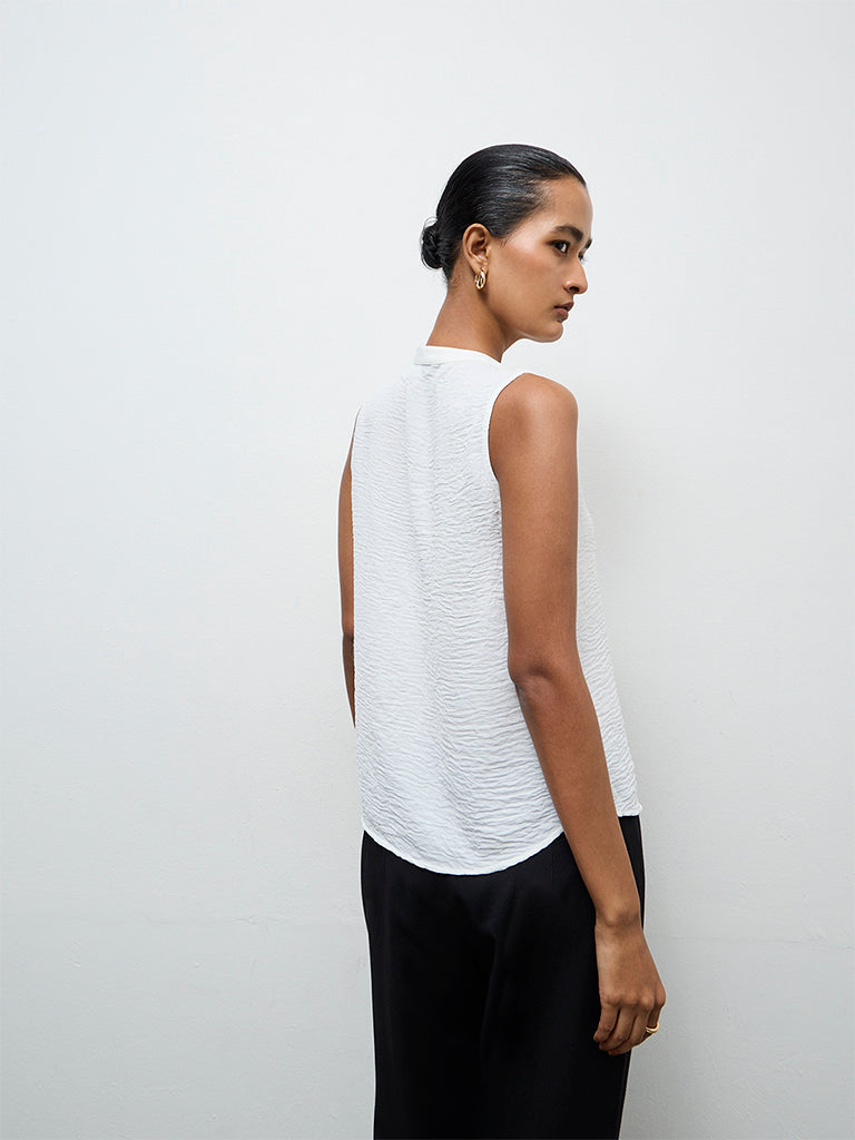 Wardrobe Ivory Crinkle-Textured Blouse