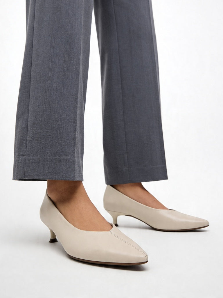 LUNA BLU Ivory Pointed Toe Pump Shoes
