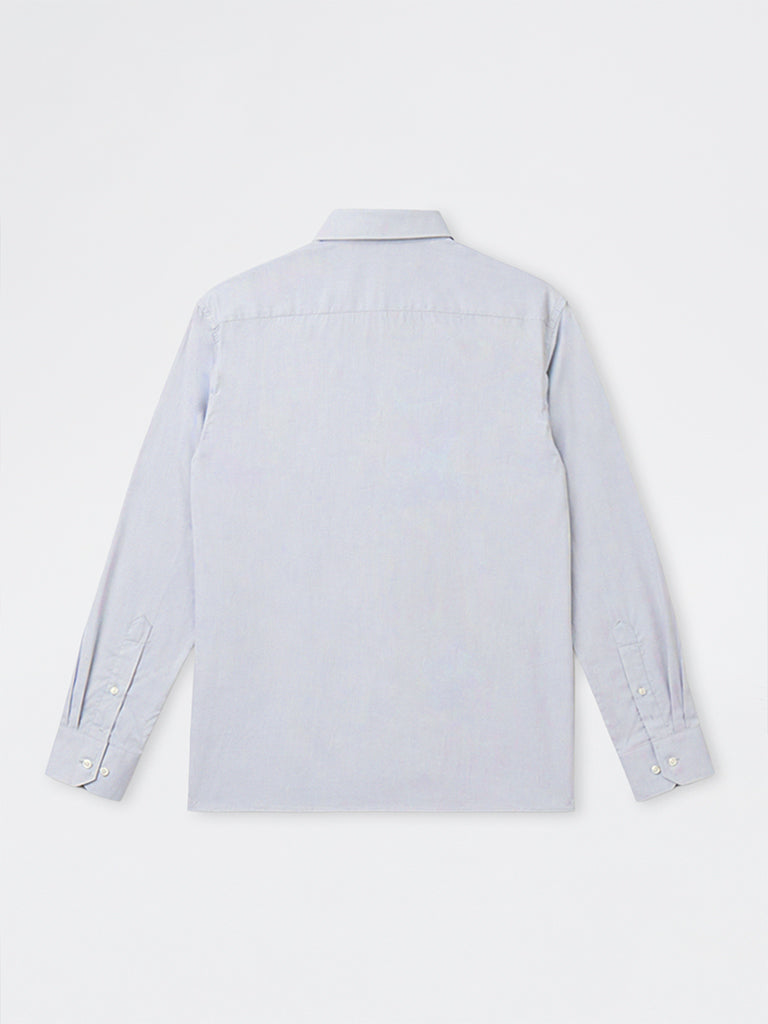 WES Formals Grey Relaxed-Fit Cotton Shirt