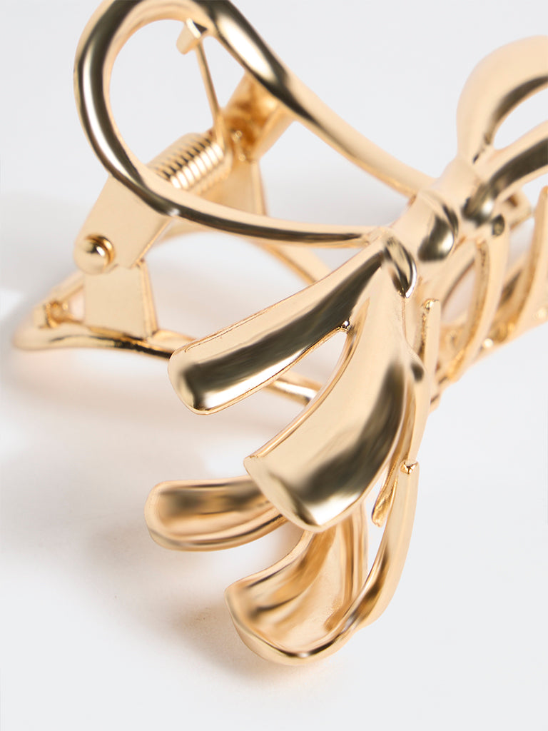 Westside Accessories Gold Bow-Design Claw Clip