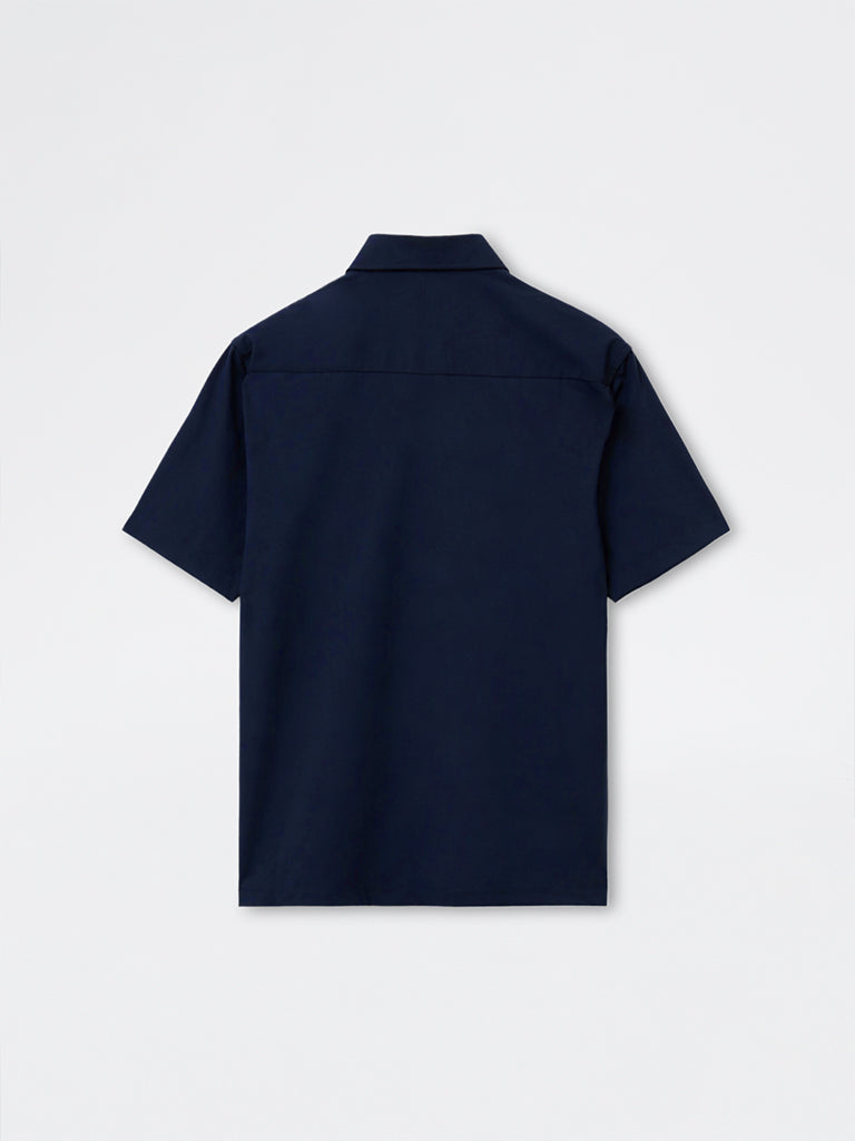 WES Formals Navy Slim-Fit Shirt