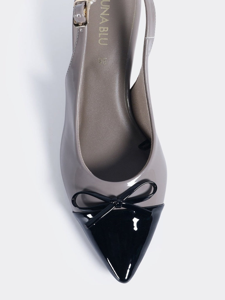 LUNA BLU Taupe Slingback Heel Mules