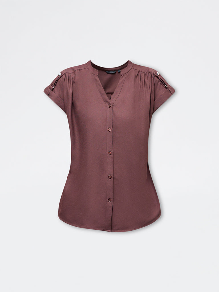 Wardrobe Brown Solid Blouse