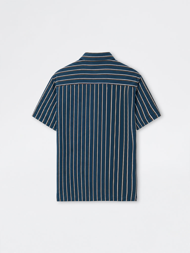 ETA Indigo Striped Relaxed-Fit Cotton Shirt