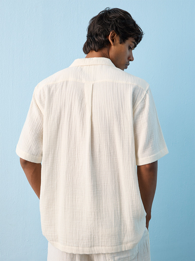 ETA Off-White Relaxed-Fit Cotton-Blend Shirt