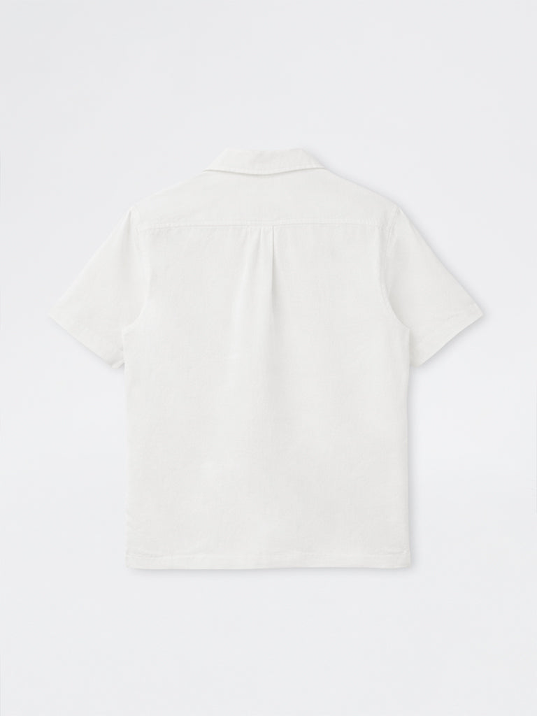 ETA White Floral-Embroidered Relaxed-Fit Cotton Shirt