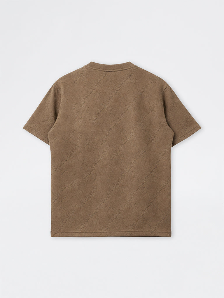 ETA Taupe Jacquard Relaxed-Fit T-Shirt