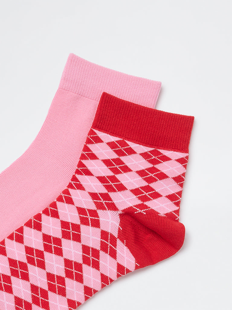 Superstar Pink Cotton-Blend Socks - Pack of 2