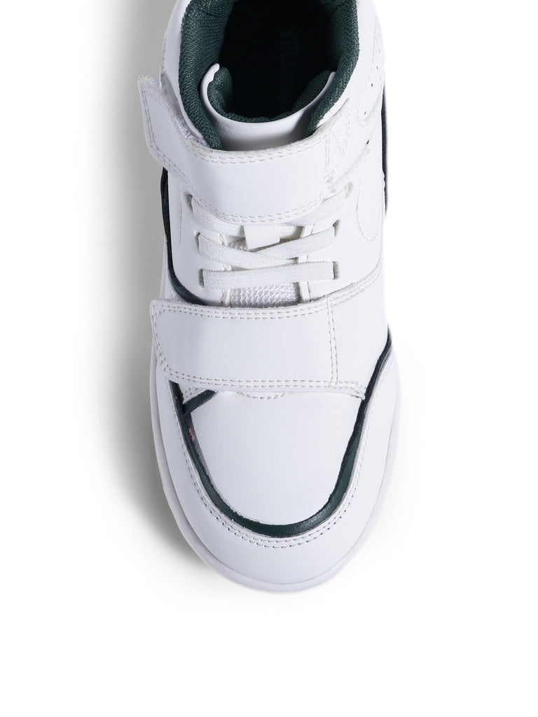 Yellow White Mid-Top Sneakers