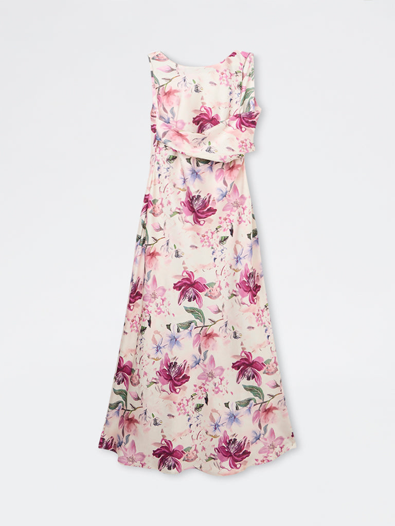 Wardrobe Pink Floral Design A-Line Dress