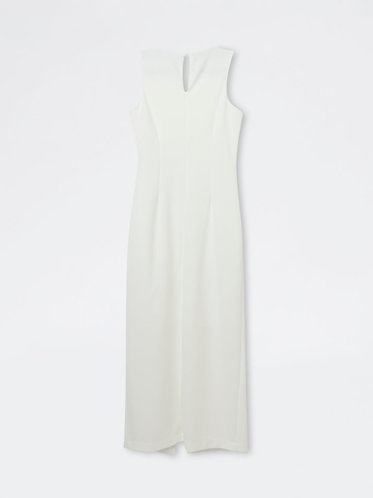 Wardrobe Ivory Solid Straight Dress
