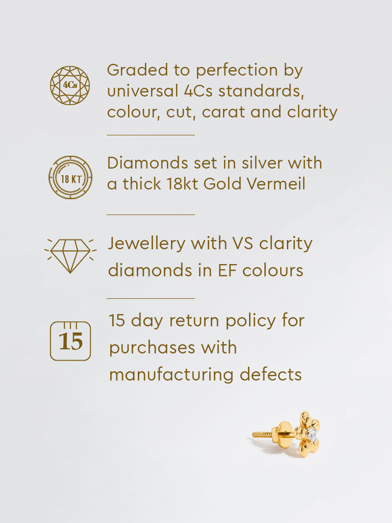 Yellow Lab Diamond Flower Earrings