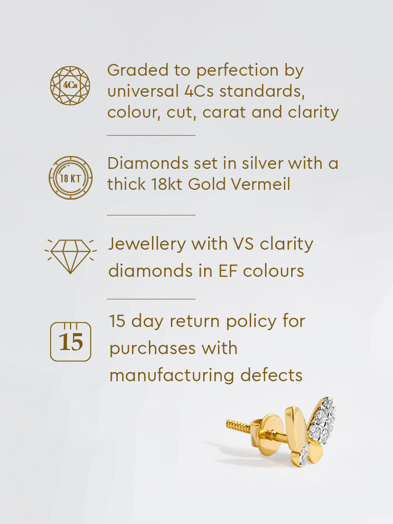 Yellow Lab Diamond Butterfly Earrings
