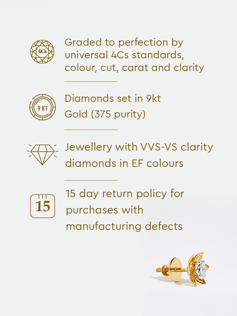 Floral Lab Diamond Stud Earrings