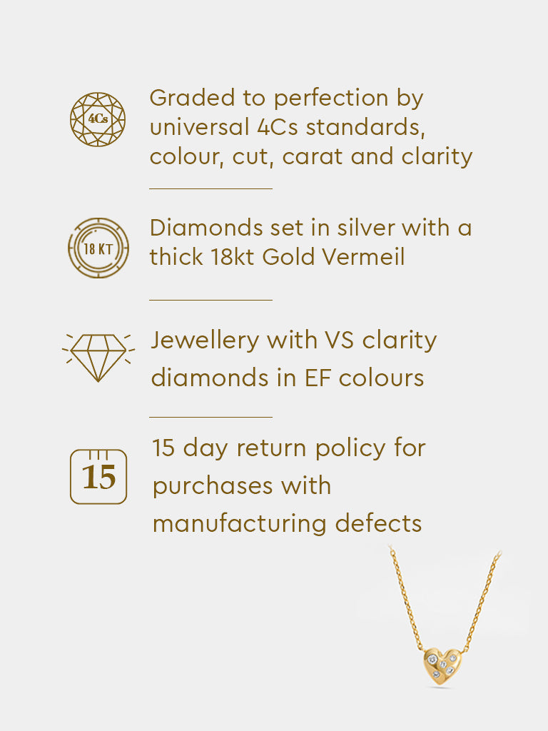 Yellow Lab Diamond Heart Necklace