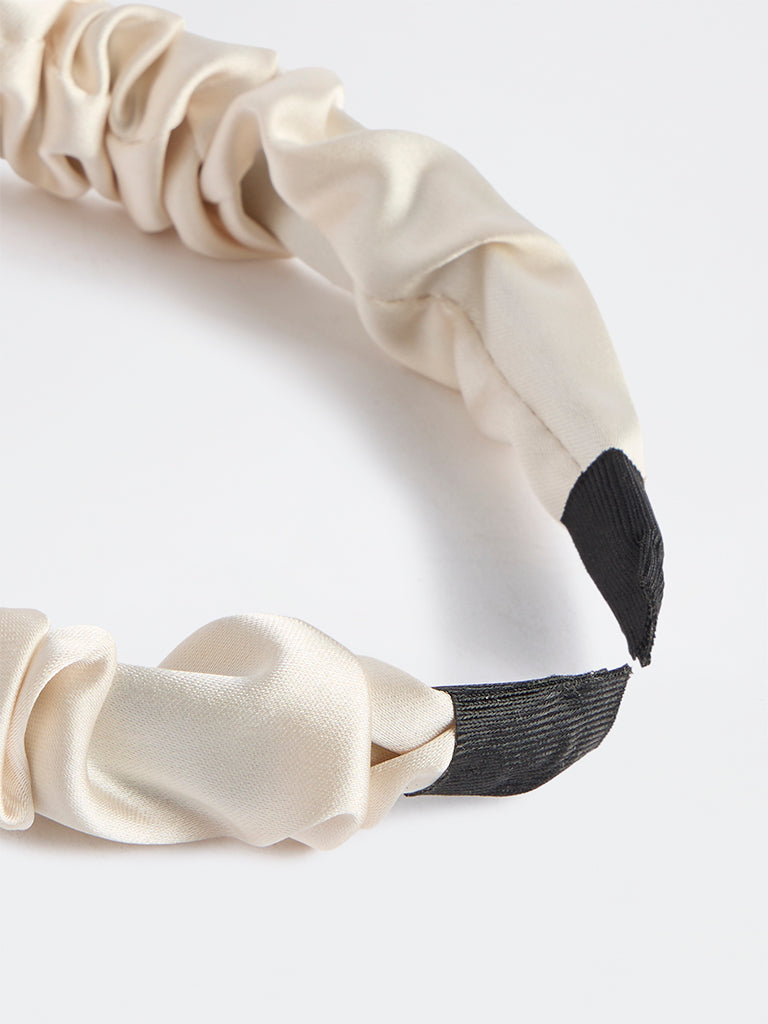 Westside Accessories Off-White Ruched Headband