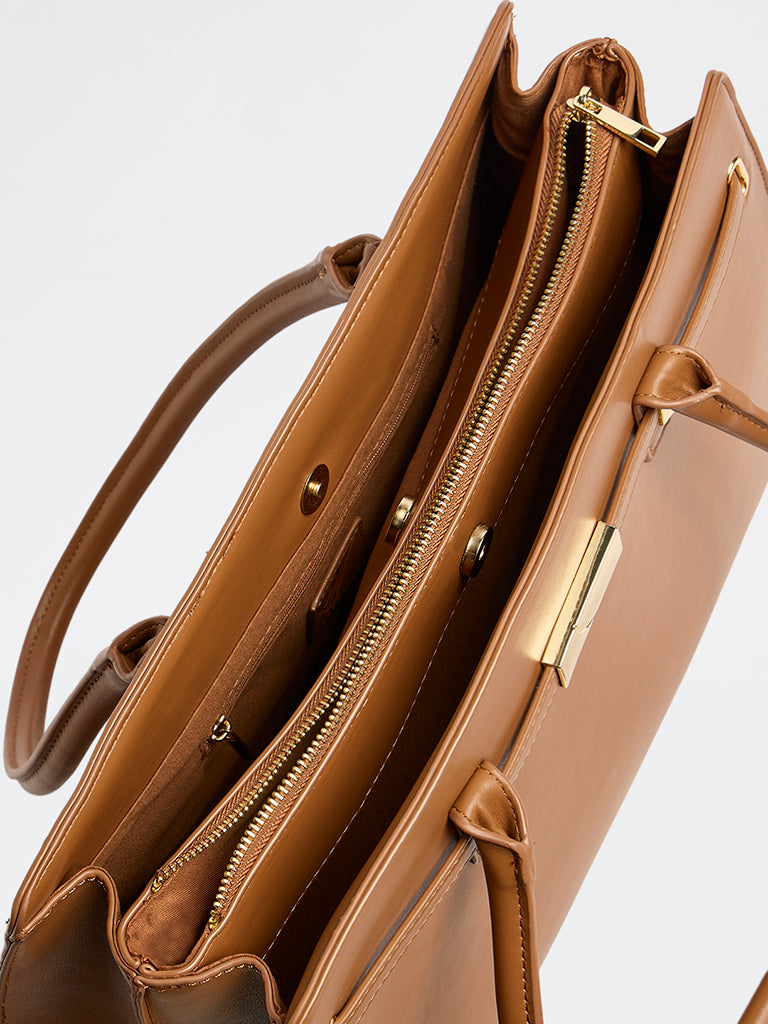 Westside Brown Work Tote Bag
