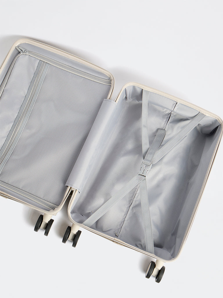 Westside Accessories Light Grey Ribbed Travel Suitcase