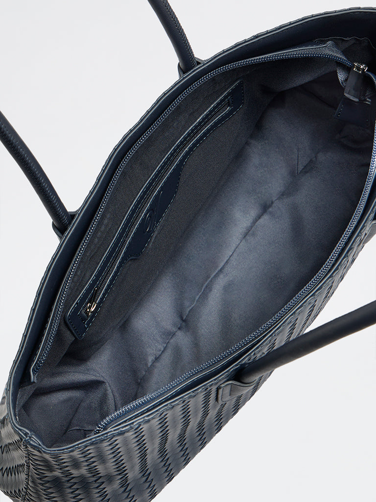 Westside Blue Woven Shoulder Bag