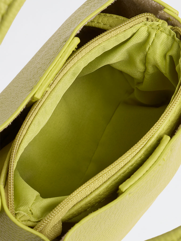 Westside Lime Textured Mobile Sling Bag with a Pouch
