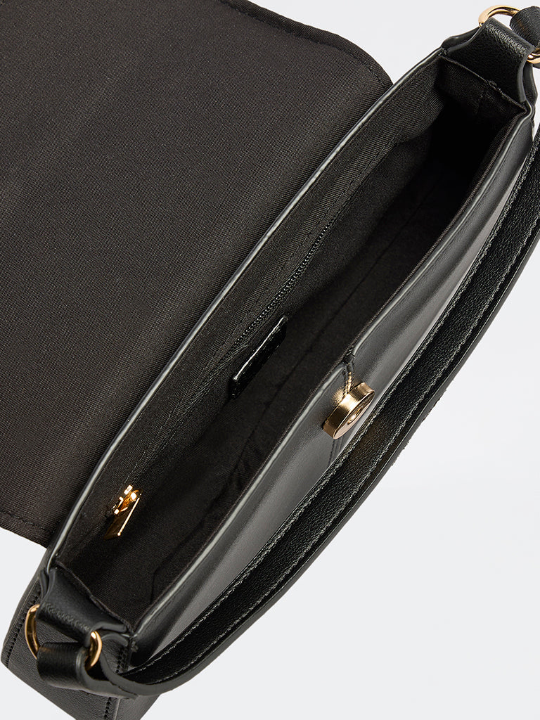Westside Black Flap Crossbody Sling Bag
