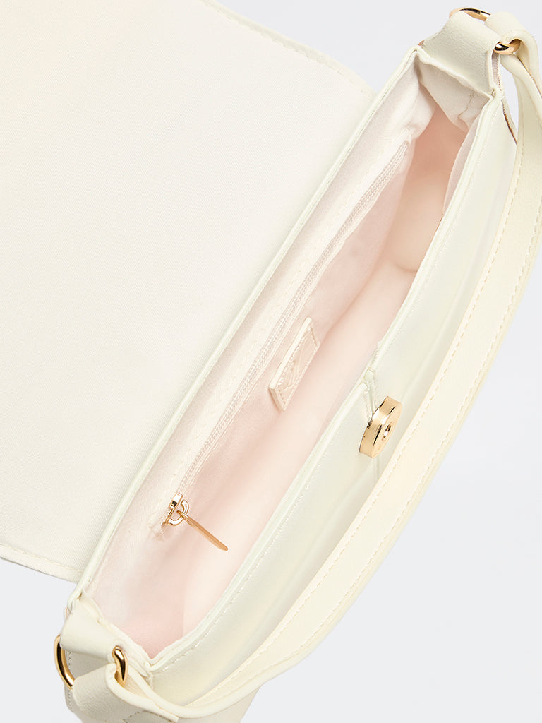 Westside Off-White Flap Crossbody Sling Bag