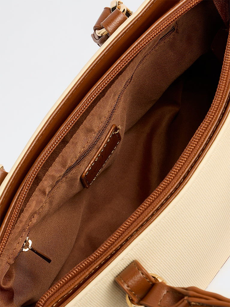 Westside Cream and Brown Tote Bag
