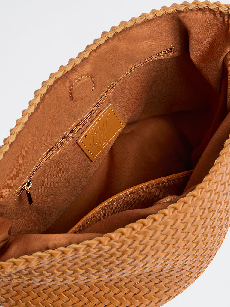 Westside Tan Woven Sling Bag