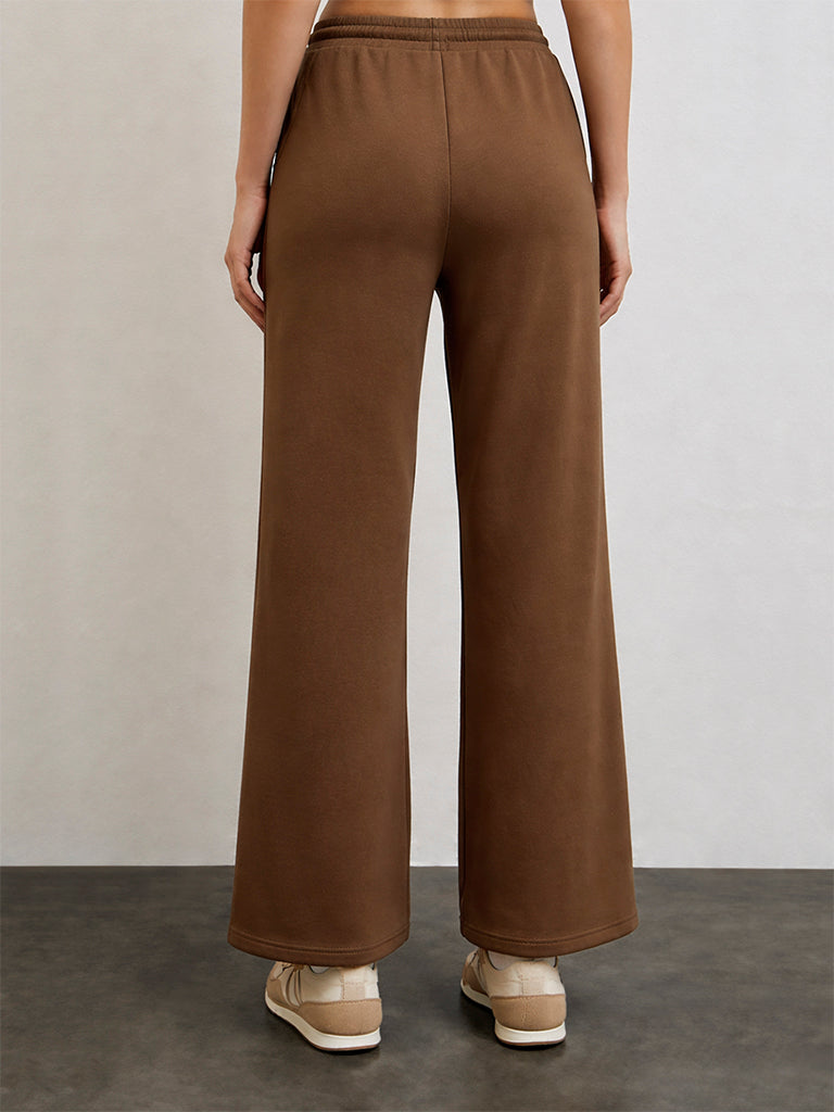 Nuoflexx Brown Solid High-Rise Pants