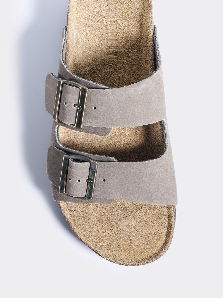 SOLEPLAY Grey Double Strap Sandals