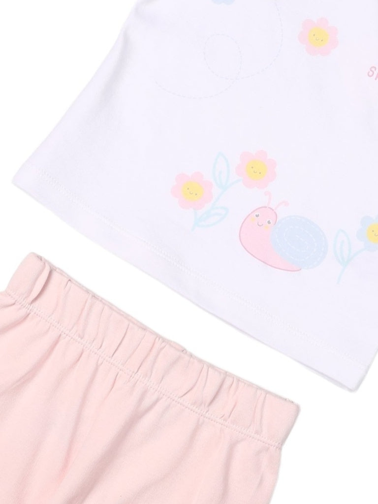 HOP Baby Girls Multicolour Printed Cotton T-Shirt and Shorts Set - Exclusive