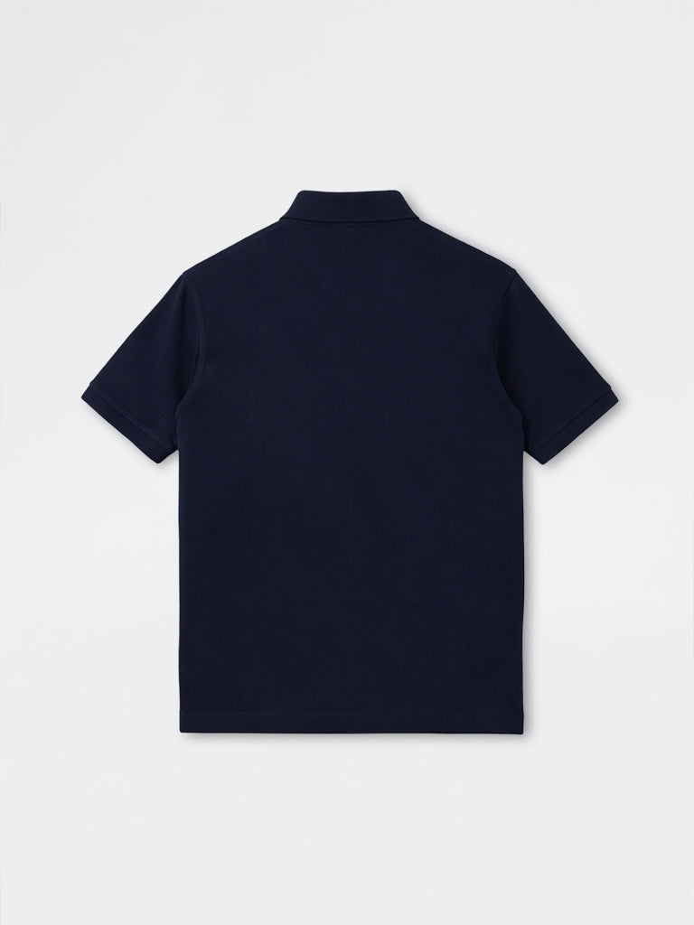 WES Casuals Navy Relaxed-Fit Cotton Polo T-Shirt
