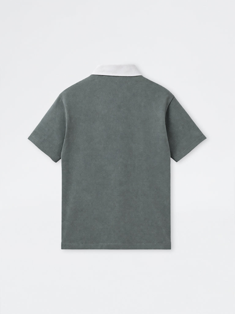 WES Casuals Olive Relaxed-Fit Cotton-Blend Polo T-Shirt