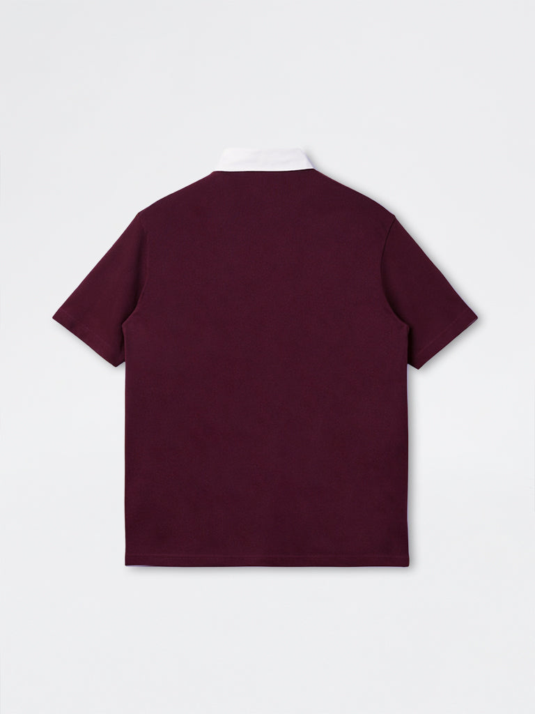 WES Casuals Wine Relaxed-Fit Cotton-Blend Polo T-Shirt