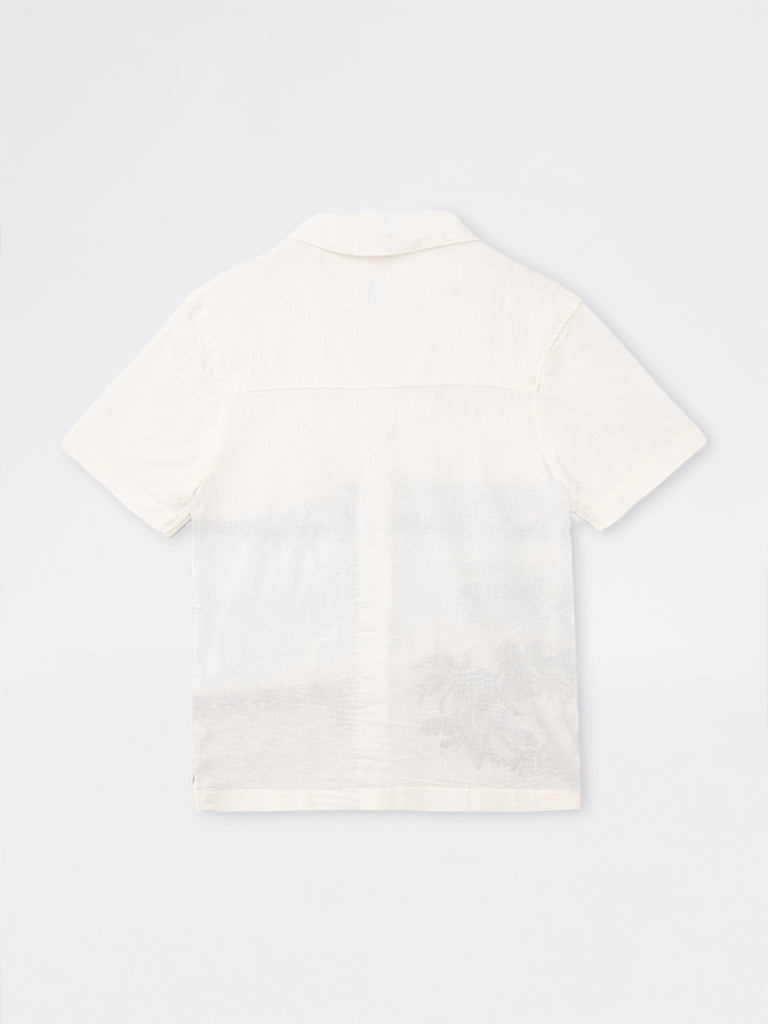 Nuon Off-White Scenic Embroidered Relaxed-Fit Shirt