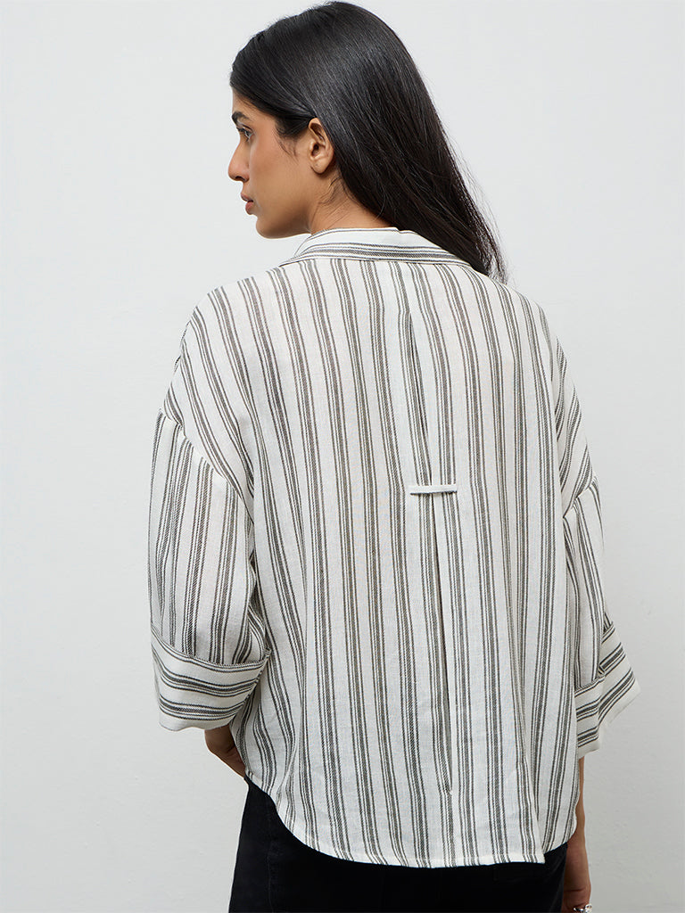 LOV Olive Striped Shirt