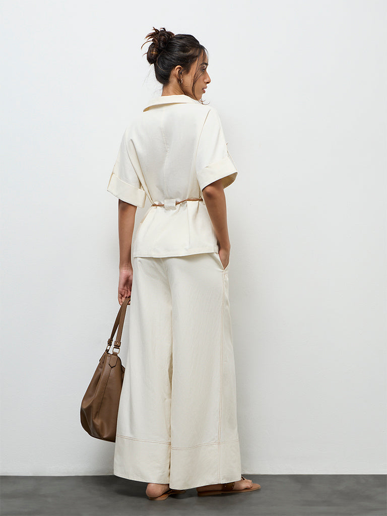 LOV Off-White High-Rise Trousers