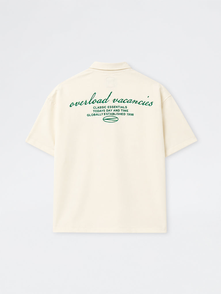 Nuon Off-White Text Embroidered Relaxed-Fit Shirt